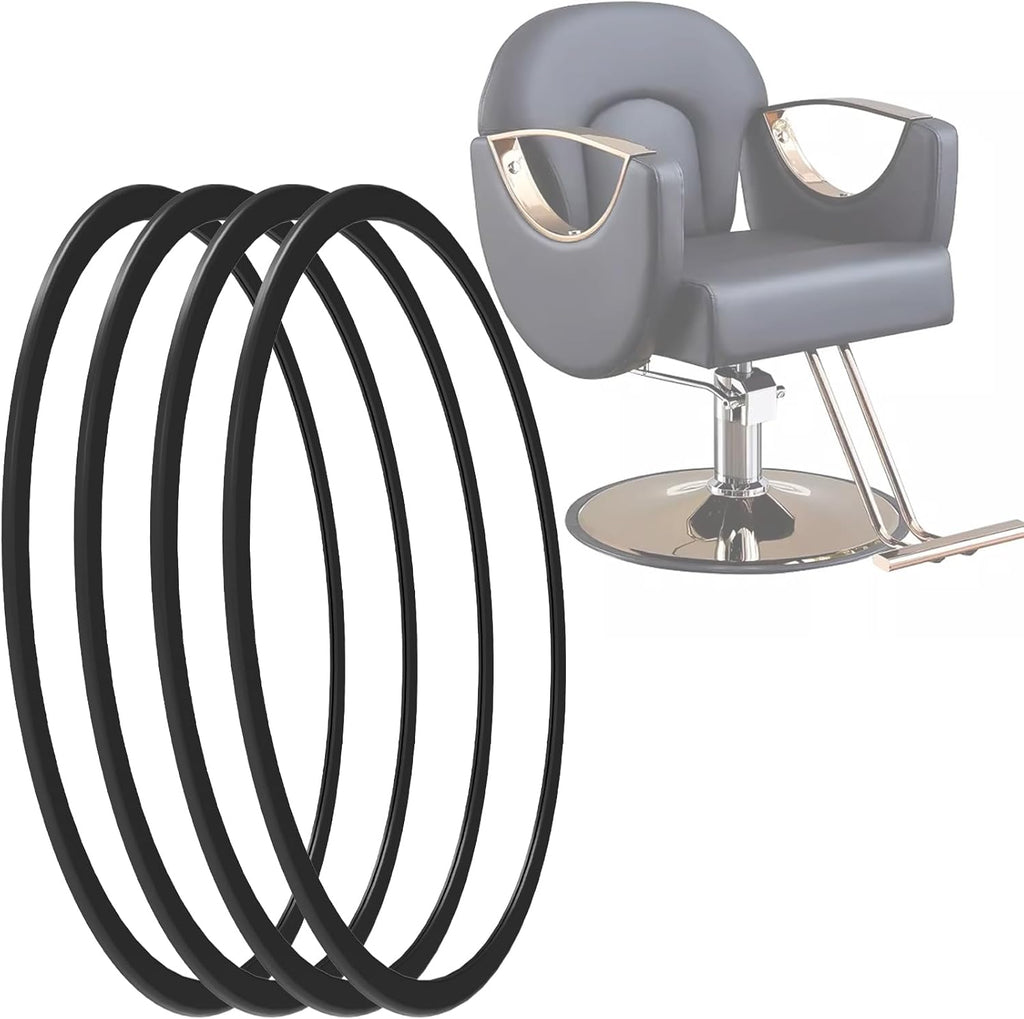 WUWEOT 4 Pack Salon Chair Rubber Base Ring, 22.5" Non Slip Barber Salon Hydraulic Base Equipment Protective Rubber Gasket