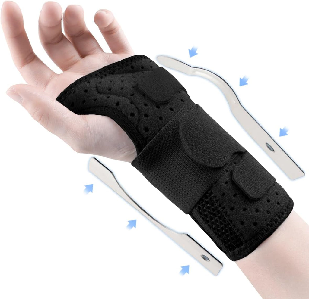 Carpal Tunnel Wrist Brace Night Support with Splints Left Hand, Hand Brace for Arthritis, Tendonitis, Sprain, Injuries, Wrist Pain Relief, Wrist Immobilizer Adjustable Straps and Breathable for Women and Men