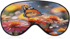 Bloom Flower and Butterfly Sleeping Mask for Men Women,Sleep Masks with Adjustable Elastic Strap for Travel,Blackout Eye Mask for Pressure-Free & Sleeping Light Blocking