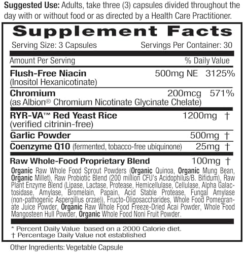 Emerald Labs Cholesterol Health - Featuring CoQ10, Flush-Free Niacin, RYR-VA, and Garlic for Heart and Circulatory Support - 90 Vegetable Capsules