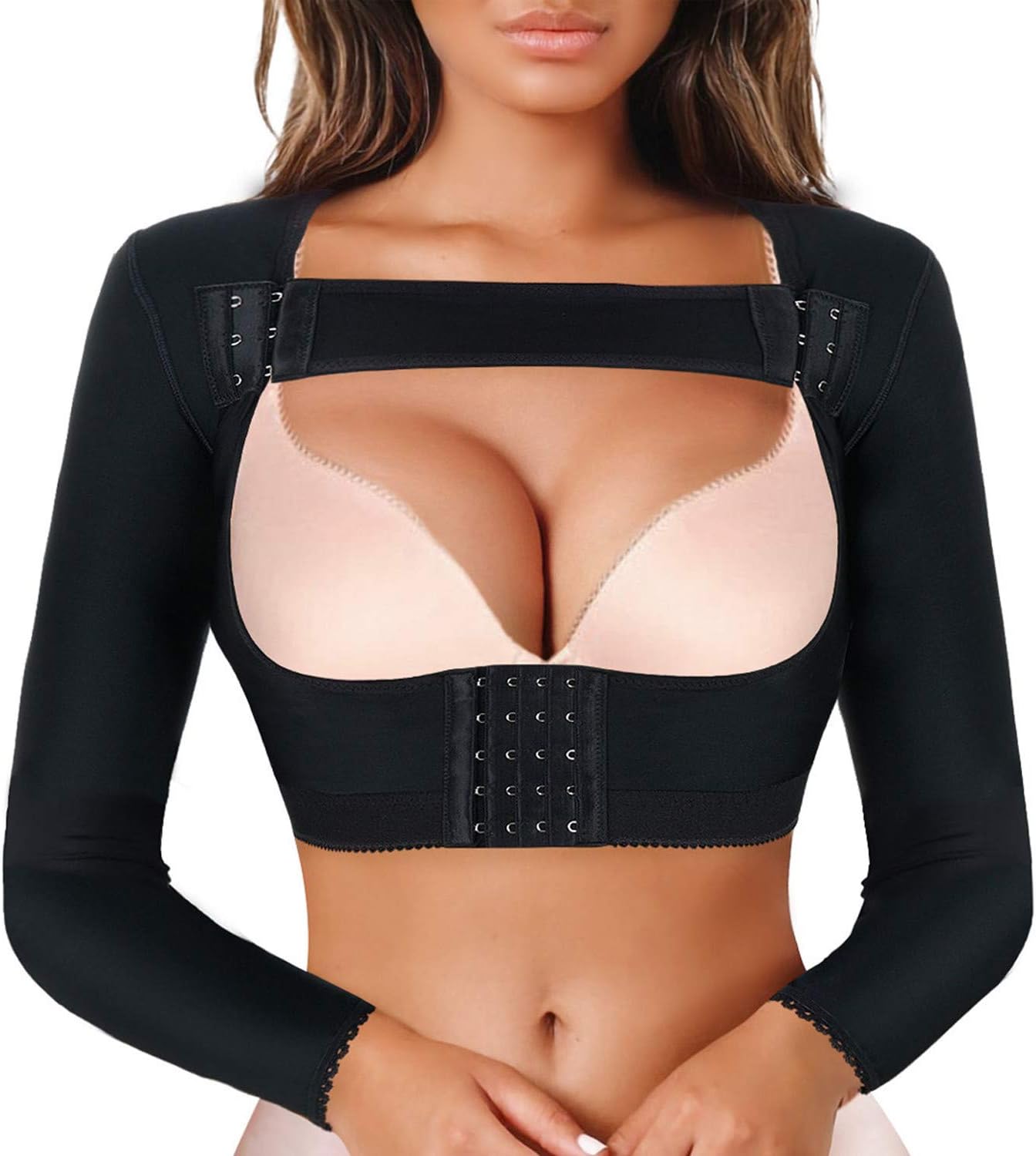 LANCS Women Upper Arm Shaper Post Surgical Compression Sleeves Slimmer Tops Posture Corrector Vest Shapewear