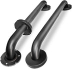 18 Inch Handicap Grab Bars, 2 Pack Stainless Steel Grab Bar for Bathtubs and Showers, Wall Mount Safety Shower Grab Bars for Seniors Injury Elderly, Matte Black