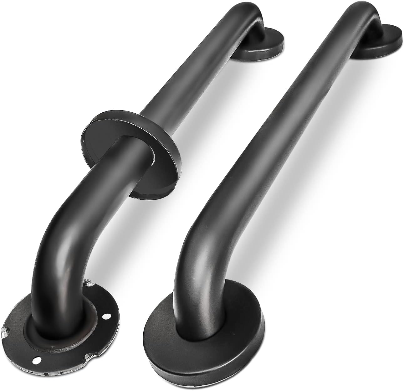 18 Inch Handicap Grab Bars, 2 Pack Stainless Steel Grab Bar for Bathtubs and Showers, Wall Mount Safety Shower Grab Bars for Seniors Injury Elderly, Matte Black