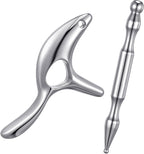 2PCS Gua Sha Massage Tools,Stainless Steel Trigger Point Massage Tool and Manual Acupuncture Pen Eye Massager,Deep Tissue Acupressure Massager for Face,Hand,Neck,Back