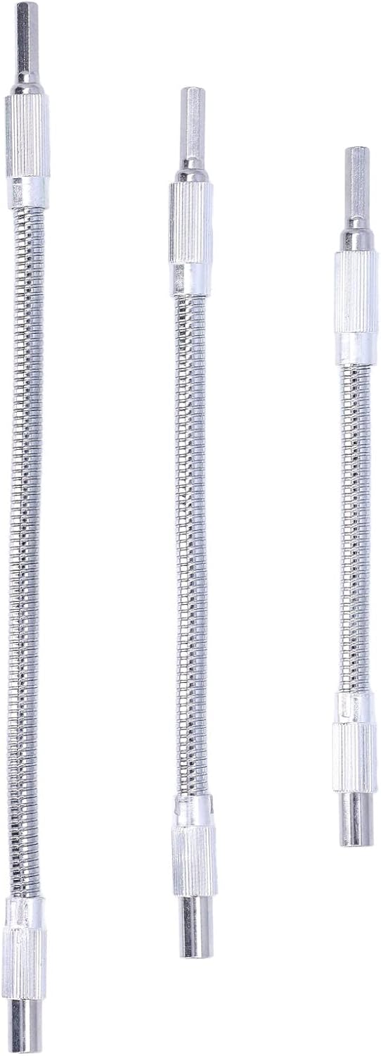 3Pcs Flexible Shaft Extension Flexible Shaft Extension, Drill Universal Drill Bit Extrender Holder 1/4in Set Kit