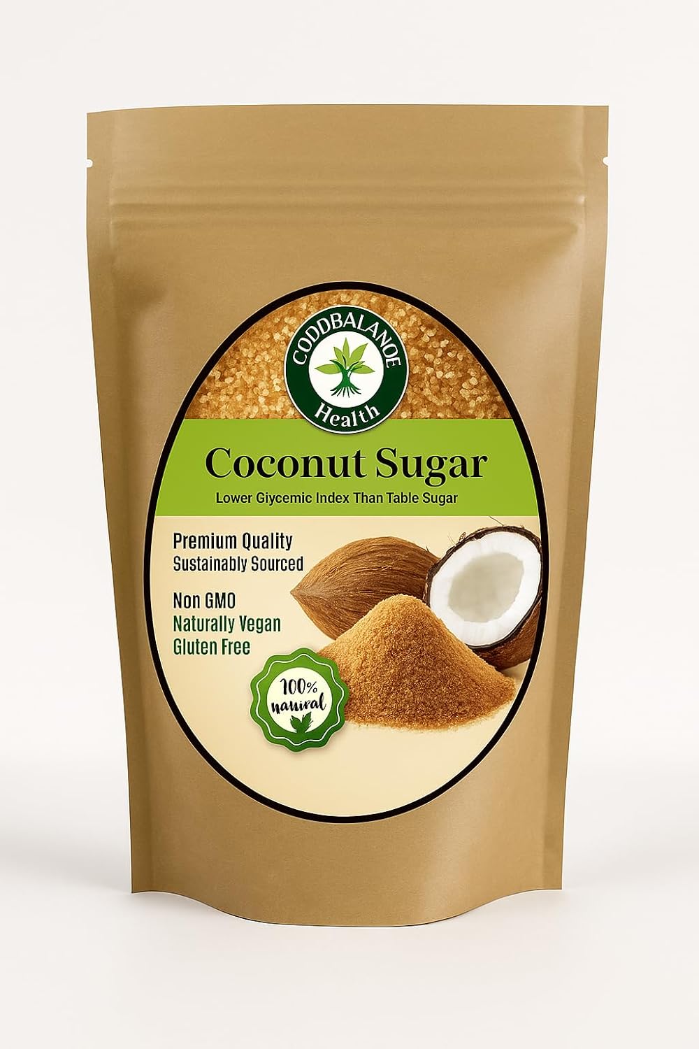 Good Balance Health Organic Coconut Sugar, 32 oz | Unrefined Coconut Palm Sugar, Low Glycemic Natural Sweetener & Sugar Substitute, Non-GMO, Vegan, Gluten Free, Great for Coffee, Baking & Cooking