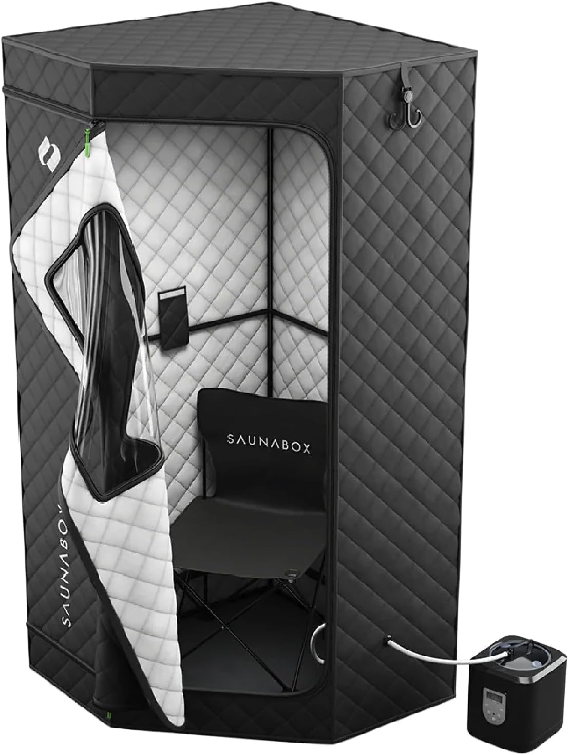 SAUNABOX® SmartSteam Kit Pro Portable Steam Sauna | Home Sauna Tent with Chair, Mat & Carry Case | Full Body Steam Therapy for Relaxation & Recovery | VOC-Free Materials