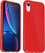 Svanove for iPhone XR Case Silicone, Glossy Soft Rubber Gel Jelly Cute Protective Plastic Simple Plain Phone Case Cover for Women Girl, Slim Thin Flexible Shockproof TPU, Red