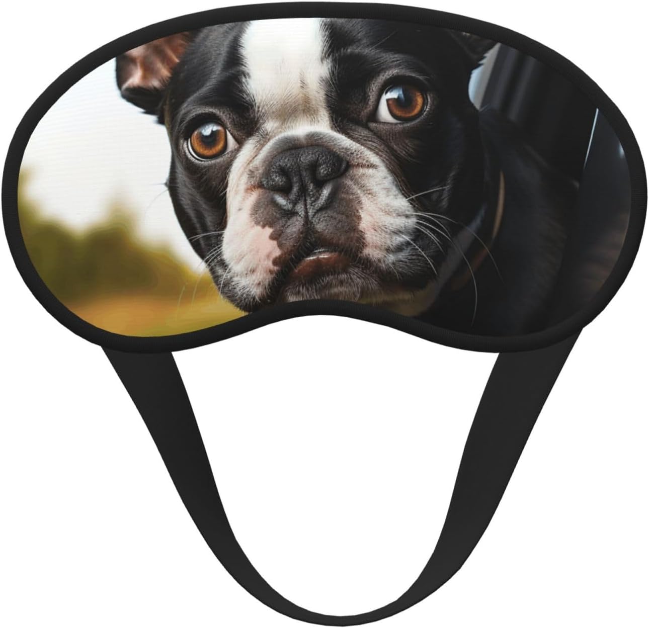 Puppy Dog Boston Terrier Sleep Mask for Women Men Soft Travel Eye Mask with Adjustable Straps Sleeping Eye Shade Cover for Travel Yoga Nap Sleeping