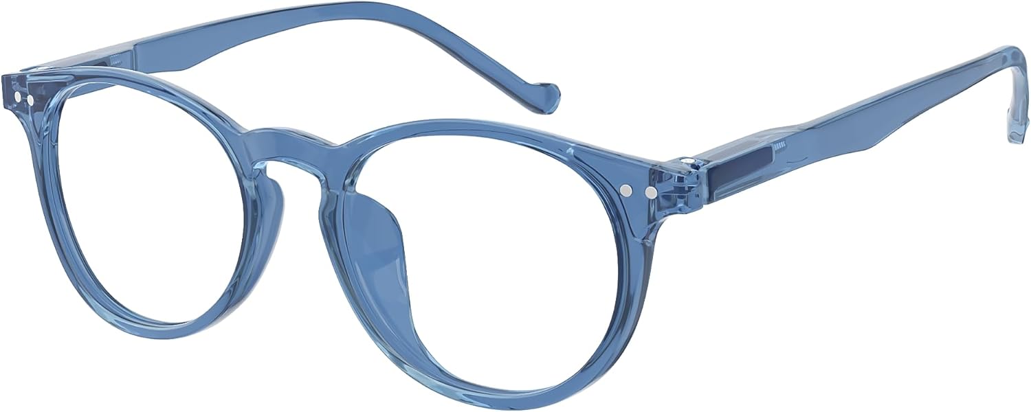 Eyekepper Oval Spring Hinges Ladies Reading Glasses +1.75 Blue Frame Round Reader Eyeglasses for Women Reading