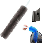 Flexible Fan Dusting Brush, Non-Disassembly Fan Cleaning Brush, Bendable Multi Purpose Crevice Brush, Microfiber Duster, for Sewer, Screen Window, Blinds, Various Small Gap, Clean Gap Easily (Gray)