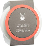 MÜHLE Porcelain Dish with Grapefruit & Mint Shaving Soap, 65 Grams – Shave Soap for Men, Rich & Light Soap Formula, Nurturing Solid Shave Soap Lather, Cooling Effect On Skin