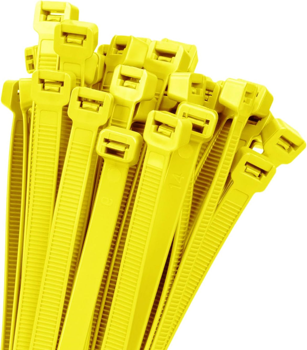 Armpow 18 inch Yellow Zip Ties Heavy Duty 100 PACK, 200 LBS Ultra Exclusive Strong Plastic Wire Ties, Large Cable Ties Extra Long Tie Wraps, Indoor and Outdoor UV Resistant