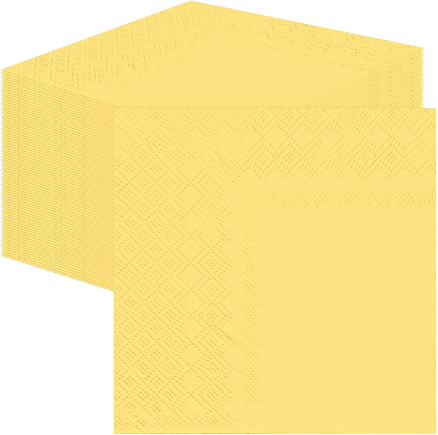SietDESEO 50 Pieces Yellow Napkins Disposable 3-Ply Yellow Cocktail Napkins Paper Dinner Napkins for Birthday Baby Shower Wedding Party Beverage Napkin