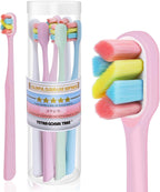 Tetragonal tree 6 Count Extra Soft Toothbrushes | Periodontist-Designed Tapered Bristles for Sensitive Teeth and Receding Gums | Plaque Remover Toothbrushes in Bucket Packaging - Colors May Vary