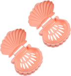 Cabilock 2 Pcs Pink Shell Shaped Soap Holders PP Material Self Draining Soap Dishes for Bathroom Kitchen Bar Organizer for Small Items