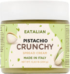 EATALIAN by AMZ BETTER Spreadable Crunchy Pistachio Cream 7 oz/200 gr, Pistachio Cream with Grains, Protein Paste, Sweet Taste, Ideal for Filling Cakes, Excellent for Dubai Chocolate, Made in Italy