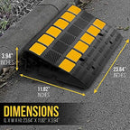 Pyle Rubber Curb Ramp 2PC Set, Heavy-Duty Driveway Ramp 4.1" Rise, 55,000 lbs Capacity, 19” L x 11.82” W, High-Density Waterproof Threshold Ramps for Cars, Trucks, Wheelchairs, Garage & Sidewalk