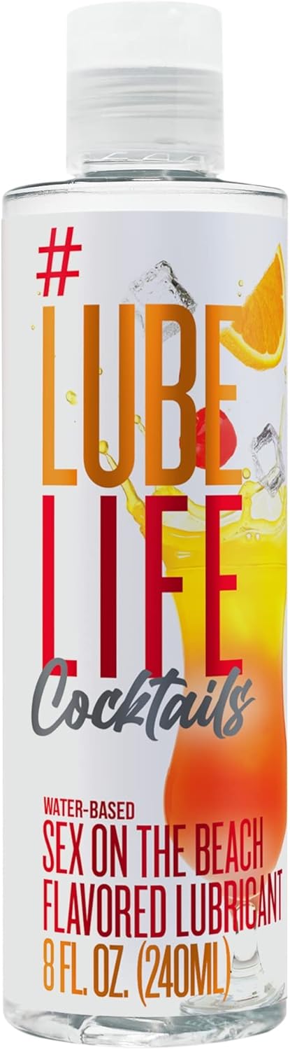 LubeLife Water-Based Fun On The Beach Flavored Lubricant, Personal Lube for Men, Women and Couples, Made Without Added Sugar, 8 Fl Oz