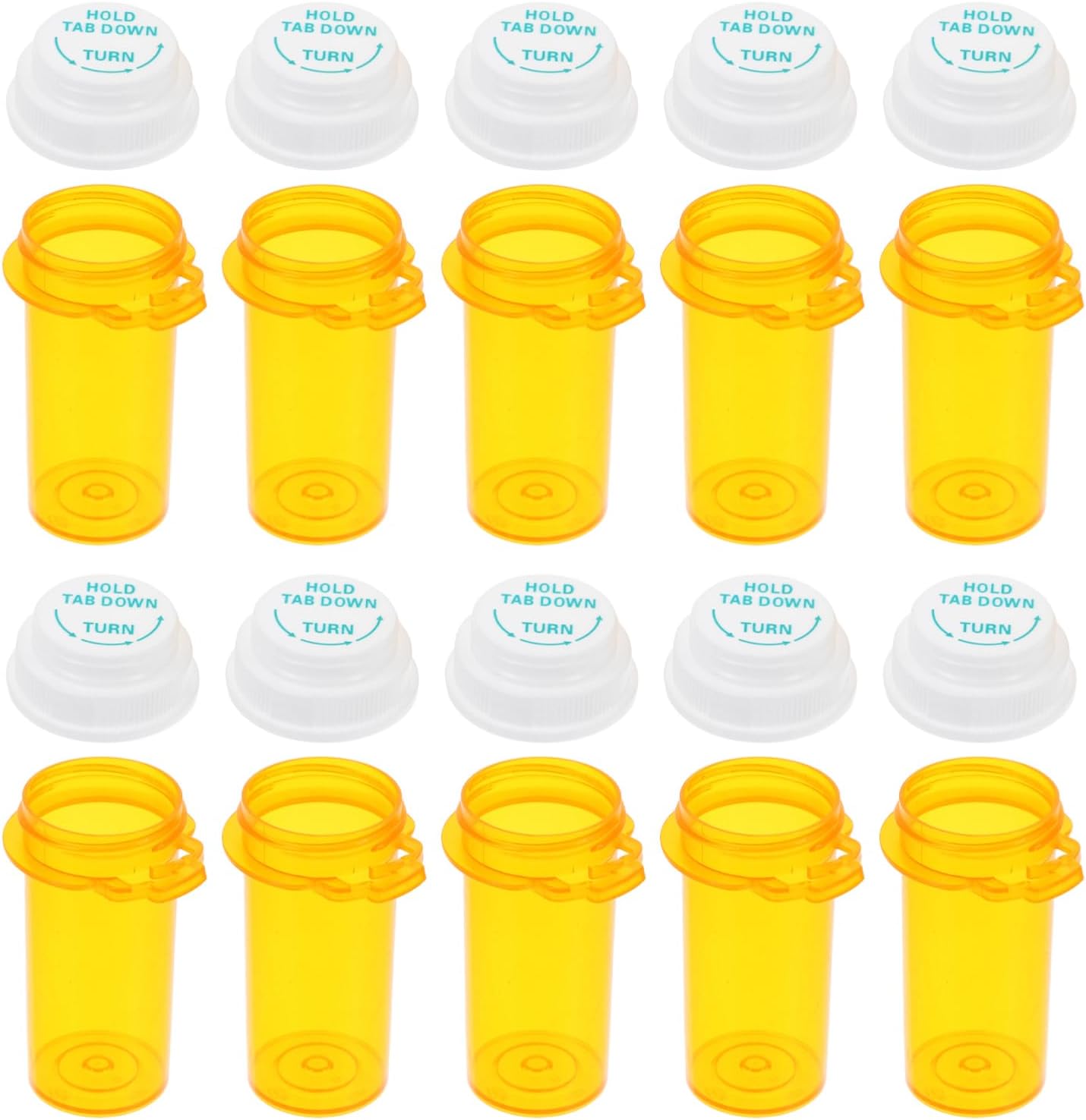 Beaupretty 10Pcs Travel Pill Bottle Organizer with Child Resistant Caps Small Plastic Medicine Containers Portable Pill Case Storage Box
