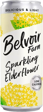 Belvoir Farm Sparkling Elderflower Drink Cans 330ml (Pack of 4)