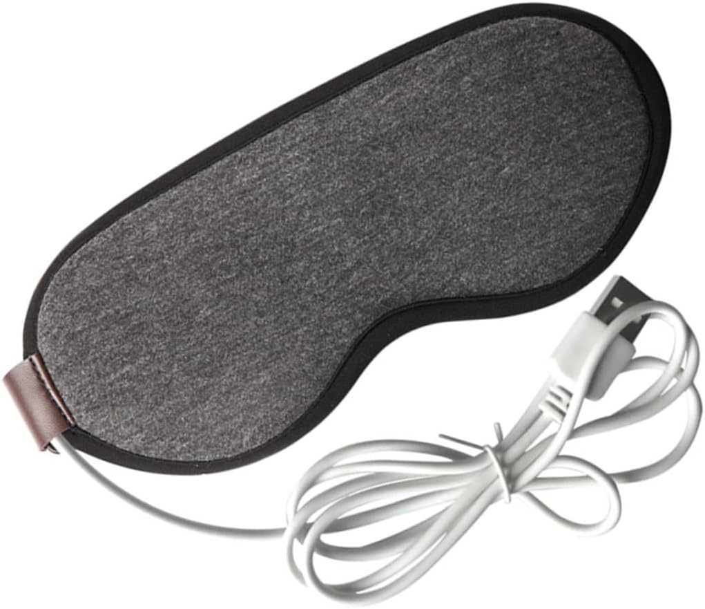 FRCOLOR USB Heated Steam Eye Mask for Dry Eyes Adjustable Blindfold Warm Compress for Fatigue Relief for Travel and Home Use