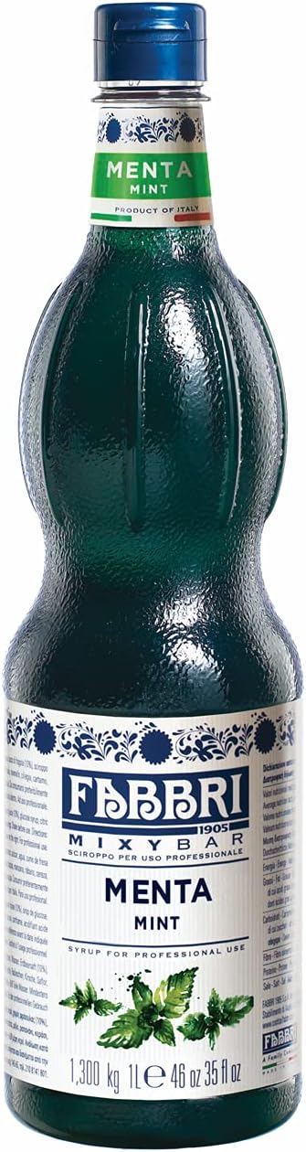 Fabbri Flavoring Syrup, Mint, Made in Italy, 33.8 Ounce (1 Liter)