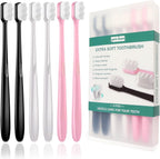 Extra Soft Toothbrush for Sensitive Teeth and Gums， Micro Fur Manual Toothbrush with 20000 Ultra Soft Bristle, Excellent Cleaning Effect， Perfect for Kids & Adults (6 Pack)