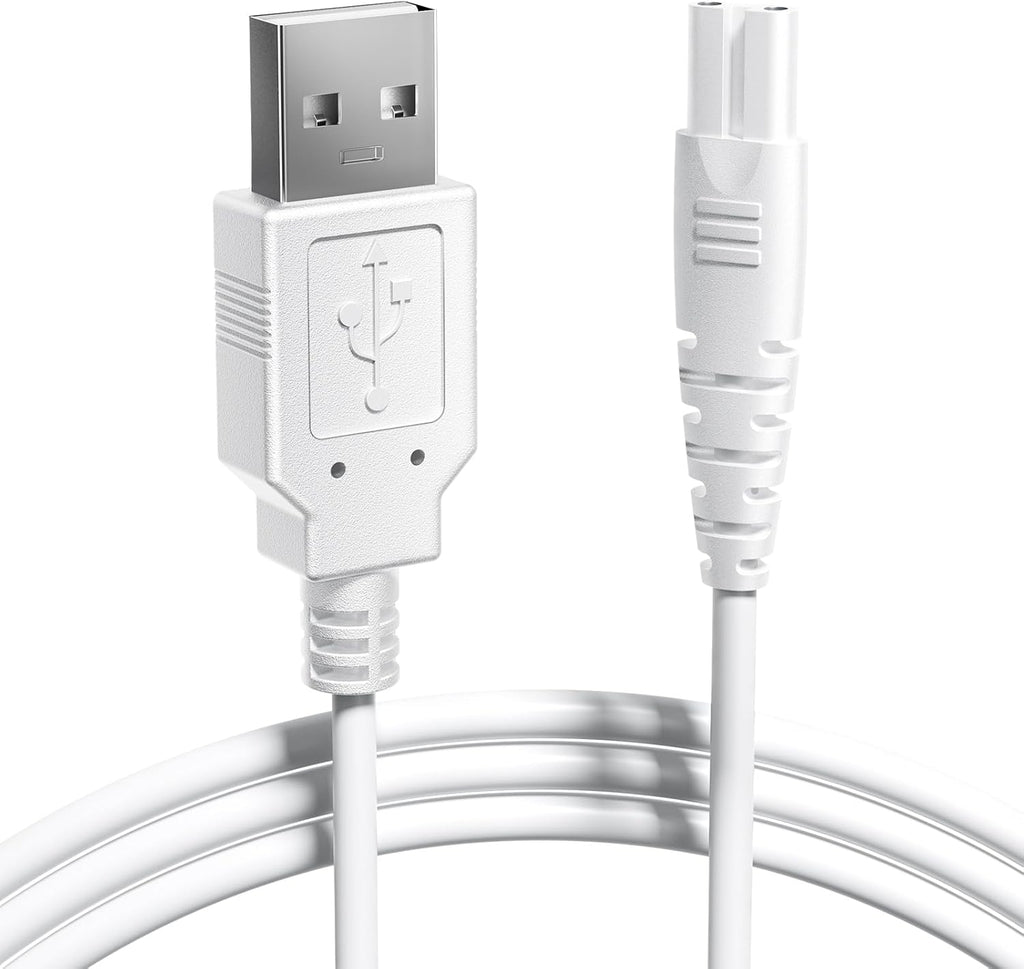 COSLUS Original Water Flosser Charger: for Aquasonic, Nicwell, Oralfree, Nicefeel, Hangsun, Tovendor, Zerhunt Figure-8 Replacement Charger Water Flosser, Dental Pick Charger Cord, USB A White