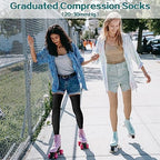 2 Pairs Compression Stockings for Women & Men,20-30mmHg Thigh High Compression Socks,Closed Toe Medical Compression Socks with Silicone Dot Band-Best Support for Nursing Sports Varicose Veins