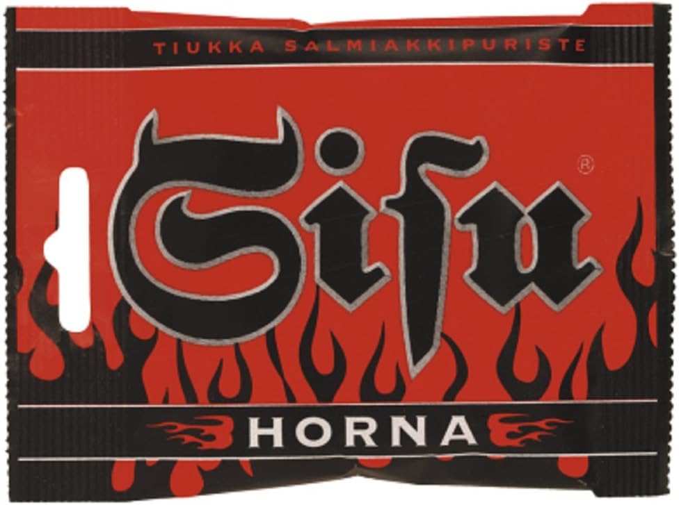 4 Bags x 40g of Leaf Sisu Horna - Original - Finnish - Salty Licorice - Salmiak - Pastilles - Lozenges - Drops - Dragees - Candies - Sweets