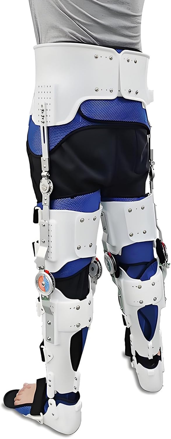 Comfortable Knee Joint Rehabilitation Training Device Full Leg Brace, Adjustable Knee-Ankle-Foot Orthosis for Leg Knee Injury/Hip Thigh Femoral Fracture