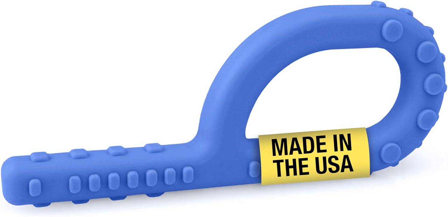 ARK Textured Grabber® XXT Super Tough Sensory P Chew for Kids and Adults - Oral Motor Chewy Tool for Sensory Processing, Biting Chewing Therapy, Autism, Special Needs, or Any Need to Chew - Royal Blue