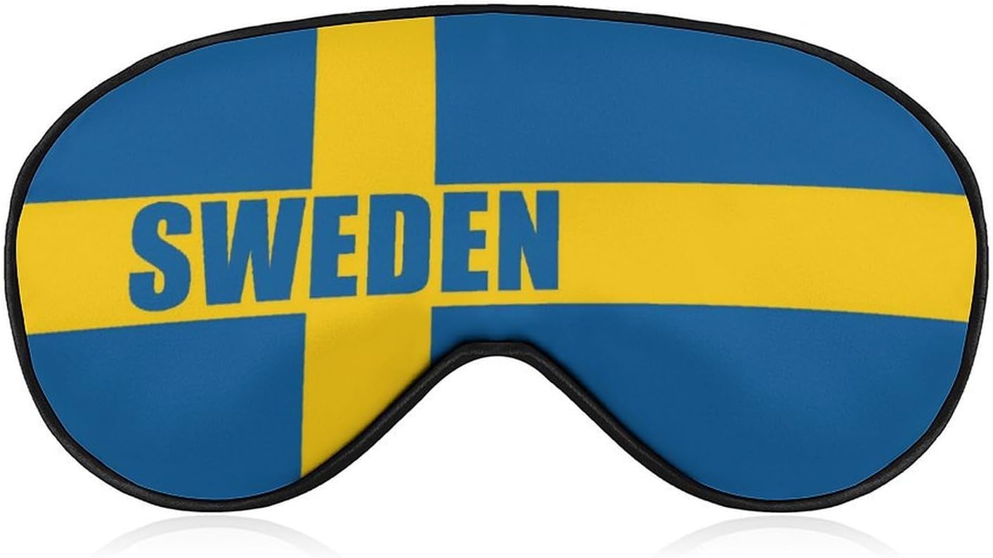 Sweden Swedish Flag Soft Sleep Mask Eye Masks Cover with Adjustable Strap