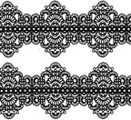 Funshowcase Large Pre-Made Ready to Use Edible Cake Lace Art Nouveau Style Applique Black 14-inch 10-piece Set