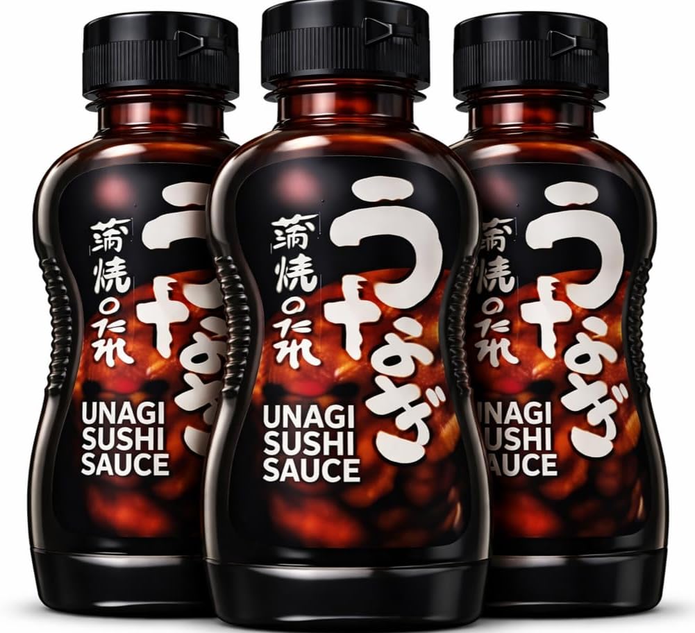 Japanese Unagi Sauce, Sweet Savory Eel Sauce Glaze, 3 Pack, 11.8 Fl Oz Bottles, for Sushi Rolls, Rice Bowls and Grilling