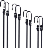 Bungee Cords with Hooks 8 Pack Bungee Cord Includes 12 inches, 18 inches, 24 inches, 36 inches for Bundling Items, Fixing Tarps, Tents, and Carrying Luggage