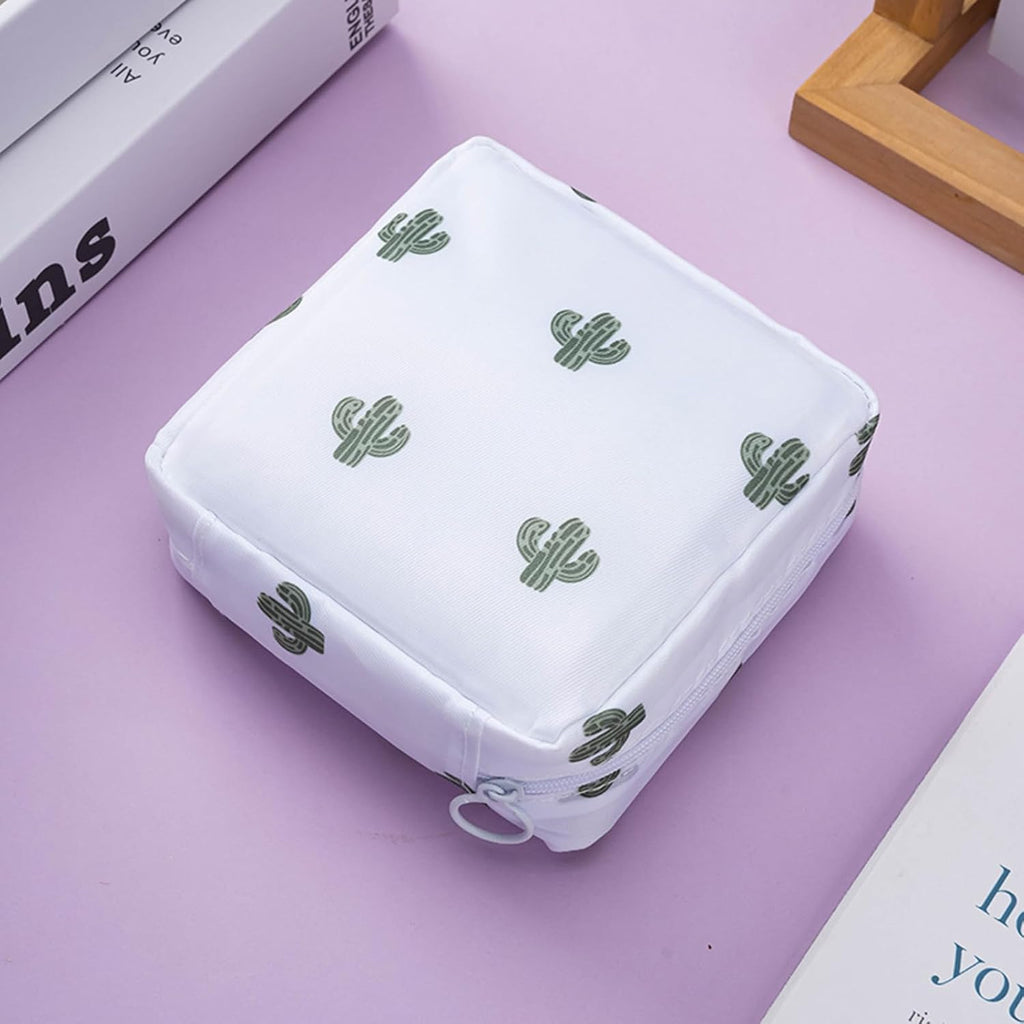 Cute Pattern Sanitary Napkin Storage Bag Travel Portable Pouch for Feminine Hygiene