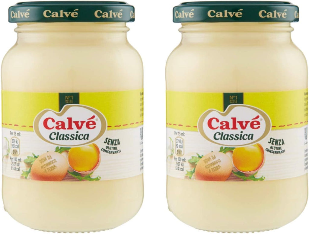 Calvè:"Classica" Italian Mayonnaise 225ml Jar (Pack of 2) Total 450ml