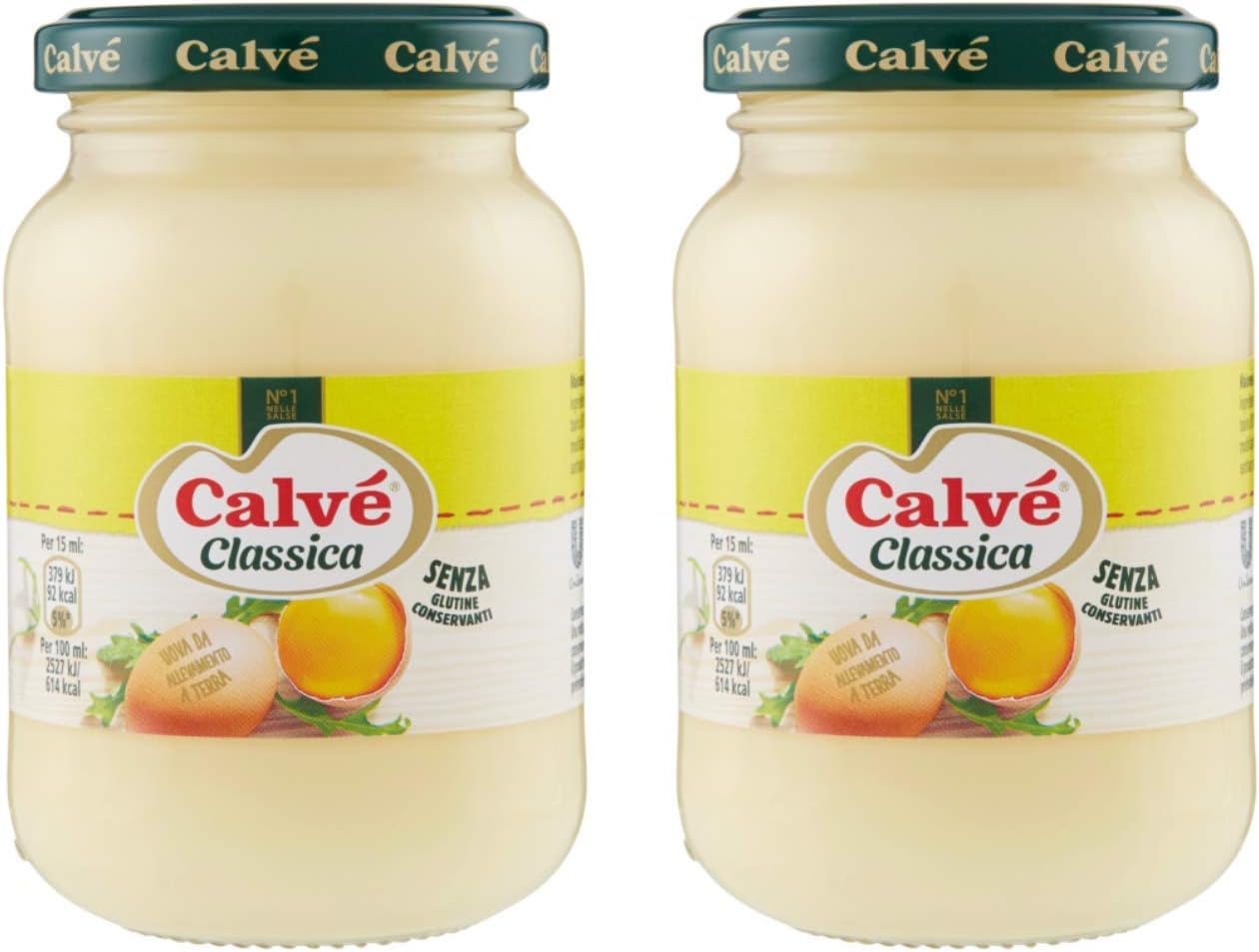 Calvè:"Classica" Italian Mayonnaise 225ml Jar (Pack of 2) Total 450ml