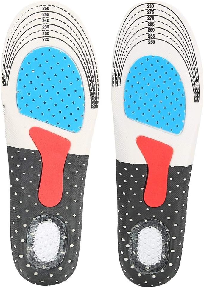ZJchao Heel Spur Insoles, Gel Work Insoles for Sport and Life, Sweaty Feet Against Pressure Pain Gel Soles for Women & Men(S（35-40 ）)