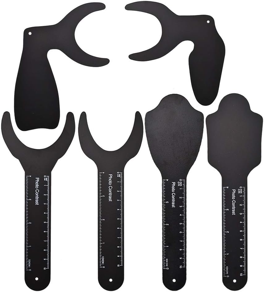 Dental Photo Contrast Black Background Board Autoclavable Dental Orthodontic Oral Cheek Retractors Photographic Black Background Backdrop (6Pcs)