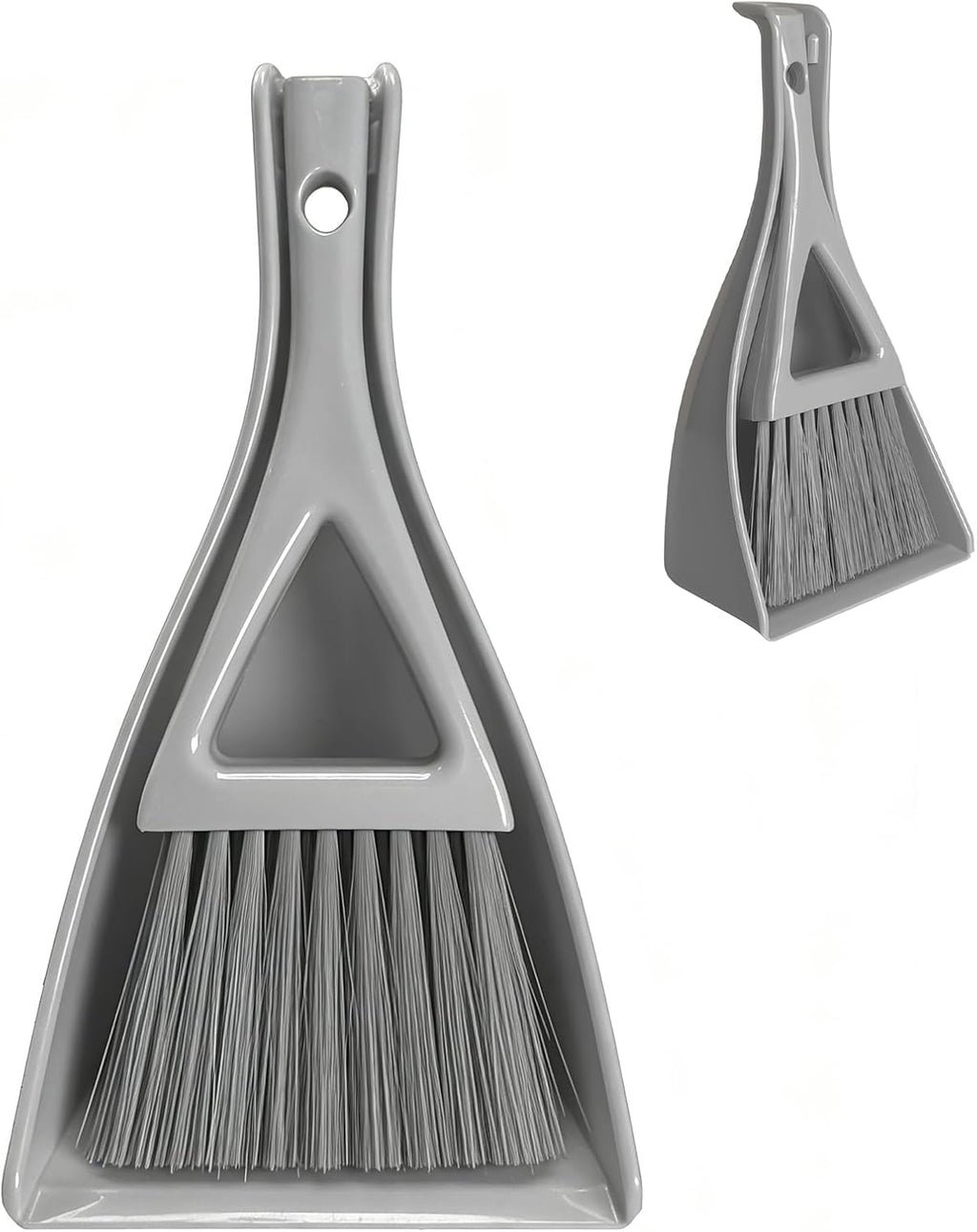 Dust Pan Broom Brush Dustpan -Mini Broom and Dustpan Combo Set, Handheld Sweeper Cleaning for Tables, Keyboards, Guinea Pig Cage, and Cat Litter, etc. (Grey)