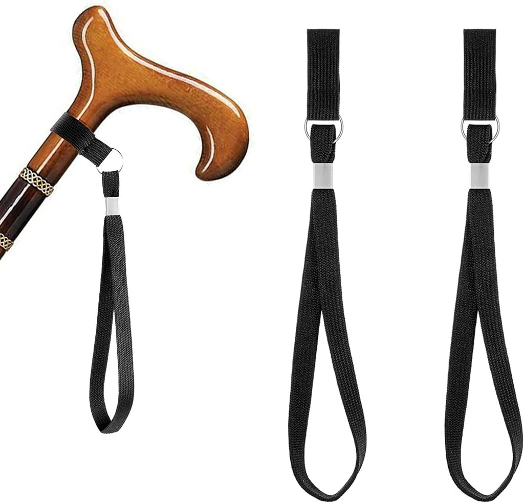 2-Pack Walking Stick Wrist Straps – Adjustable Cane and Crutch Strap Leash for Seniors, Rehab, and Mobility Aid Use – Universal Fit for Canes, Crutches, Walkers