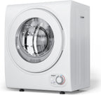 ROVSUN 110V Portable Clothes Dryer, High End Laundry Front Load Tumble Dryer Machine with Stainless Steel Tub & Simple Control Knob for Apartment, Dorm-850W, White