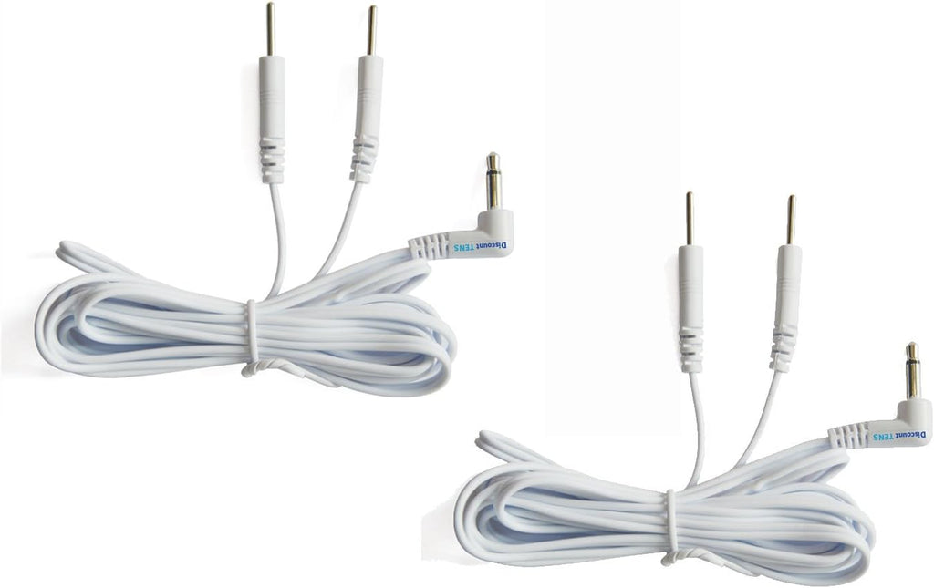 Discount TENS - Lead Wires, 3.5mm Plug to 2 2mm Pin Connectors (2). Durable, Flexible, Long Lasting.