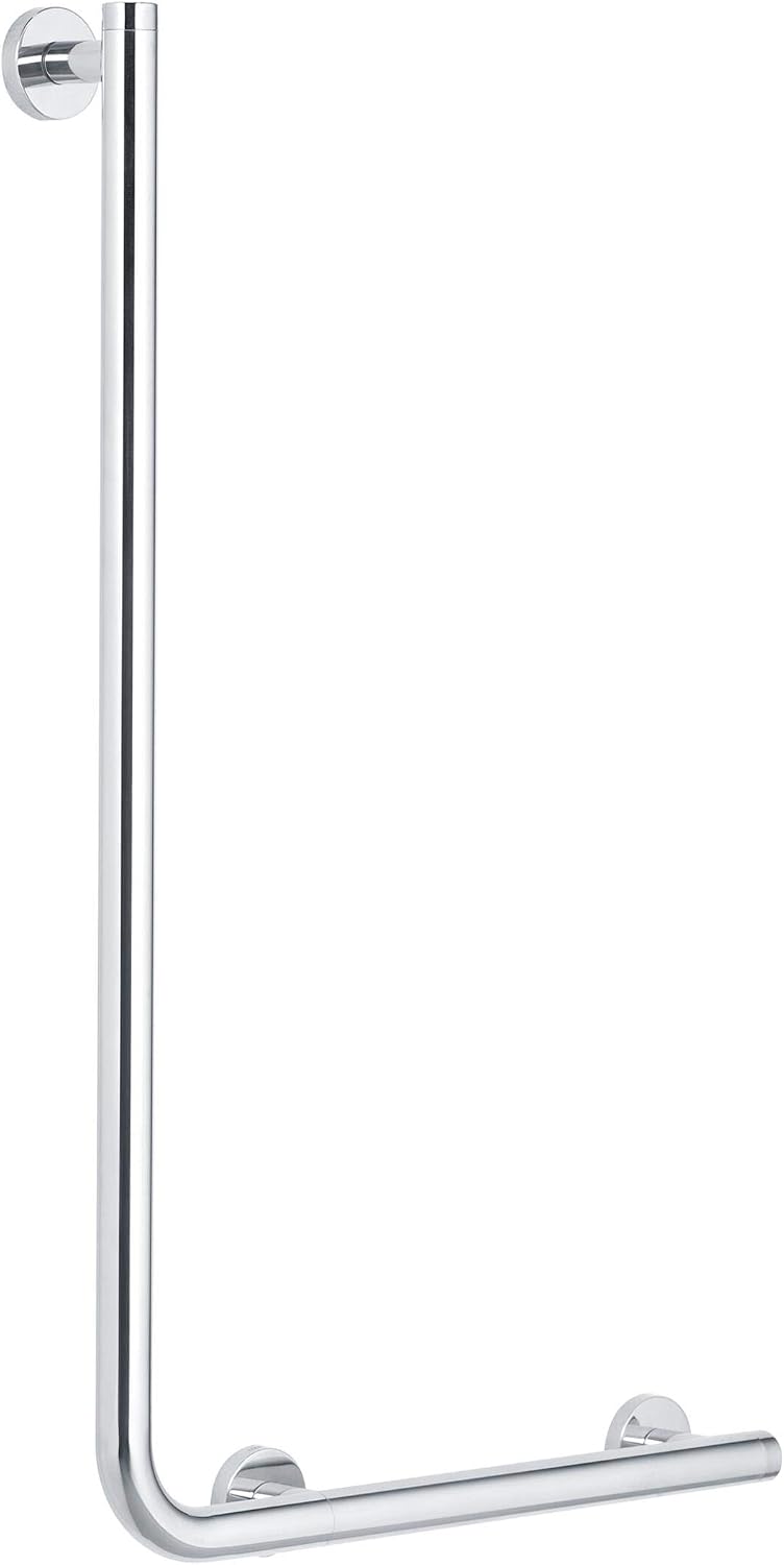 Tiger Boston Comfort & Safety 90º Grab Rail, Stainless Steel Polished, Left Version, 42,6x70x7 cm