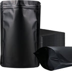 100 Pack Mylar Smell Proof Bags, Resealable Black Stand Up Pouch Bags Foil Sealable Bags for Packaging, 6.2×9.4 Inch