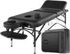CLORIS 84" Professional Massage Table Portable 3 Folding Lightweight Facial Salon Spa Tattoo Bed Height Adjustable with Carrying Bag & Aluminium Leg Hold Up to 1100LBS