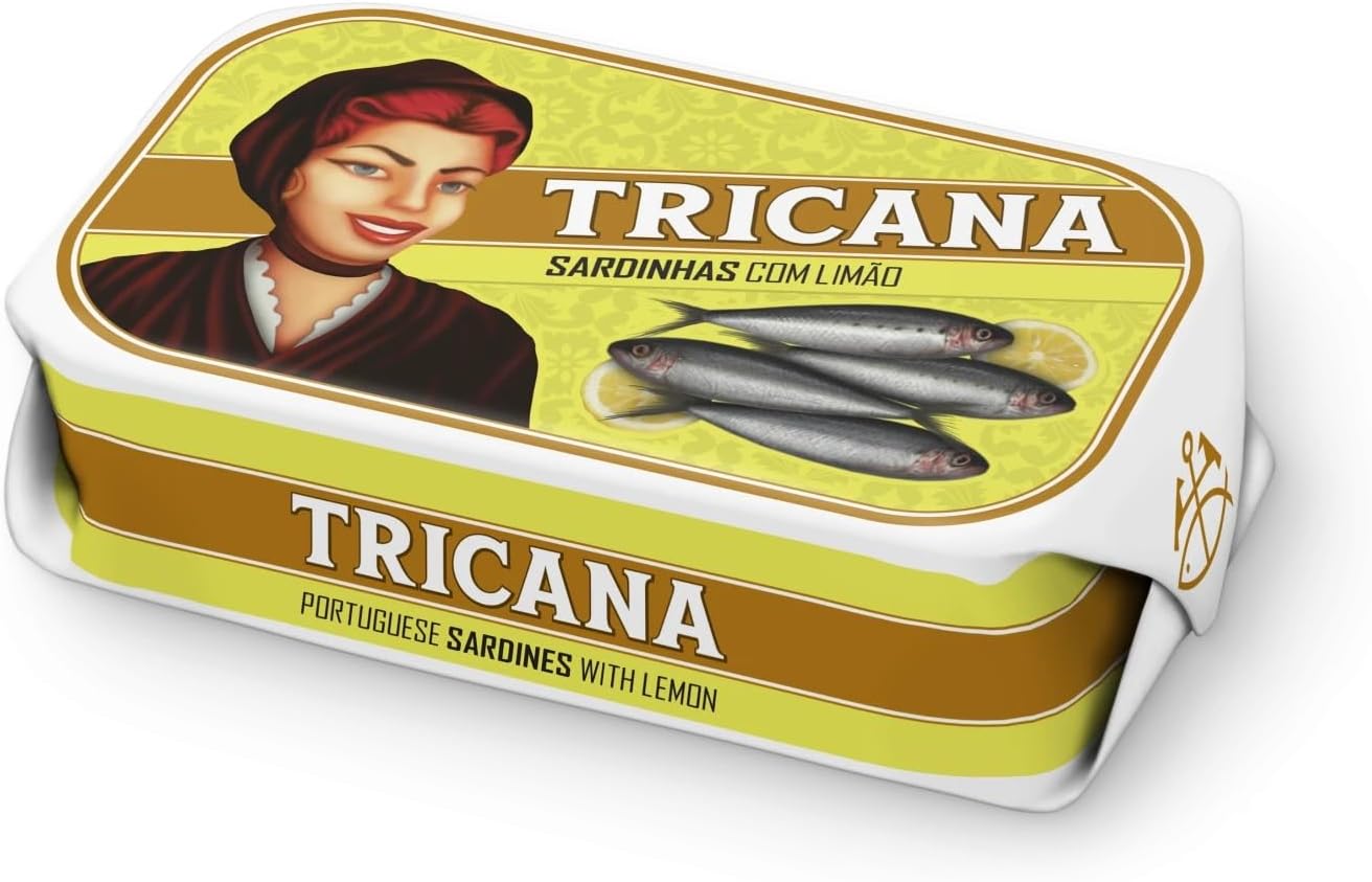 Ticana Portugal - Gourmet Canned whole Sardine in Olive Oil and Lemon - 4.23oz / 120gr (Pack of 5 cans)